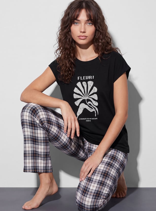 GINGER Fleur Graphic Print Lounge T-shirt