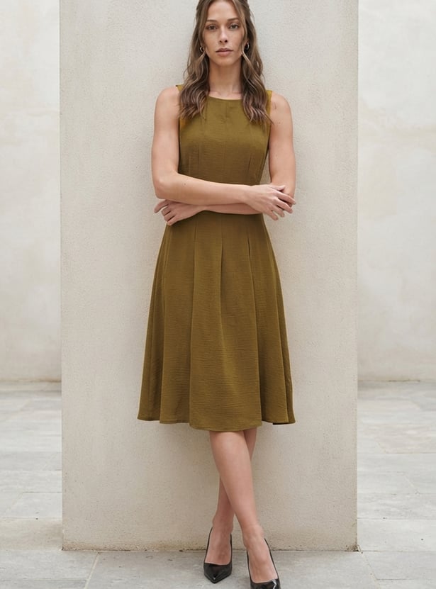 CODE Textured A-Line Dress