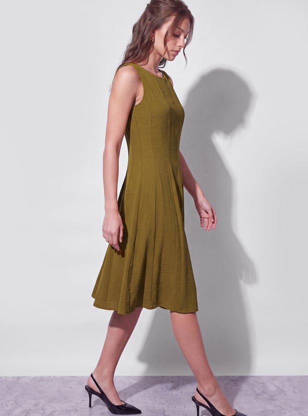 CODE Textured A-Line Dress