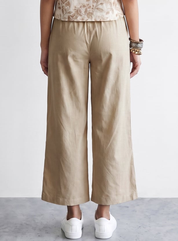COLOUR ME Solid Straight Pants