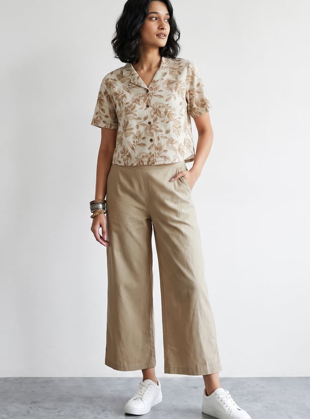COLOUR ME Solid Straight Pants