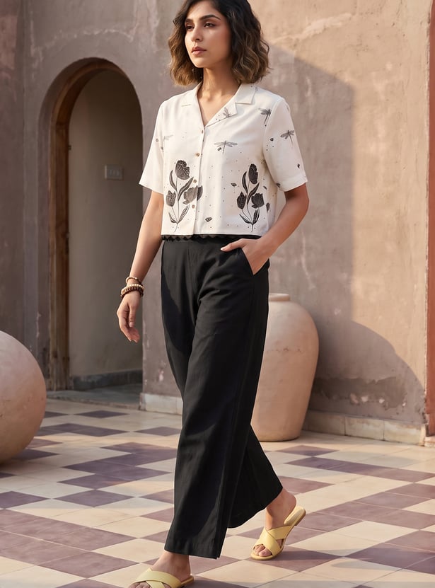 COLOUR ME Solid Straight Pants