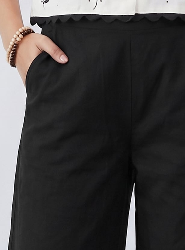 COLOUR ME Solid Straight Pants