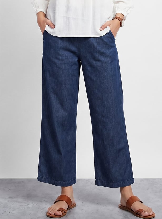 COLOUR ME Solid Straight Pants