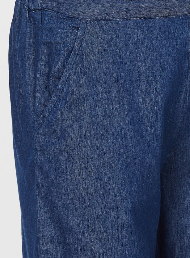 COLOUR ME Solid Straight Pants