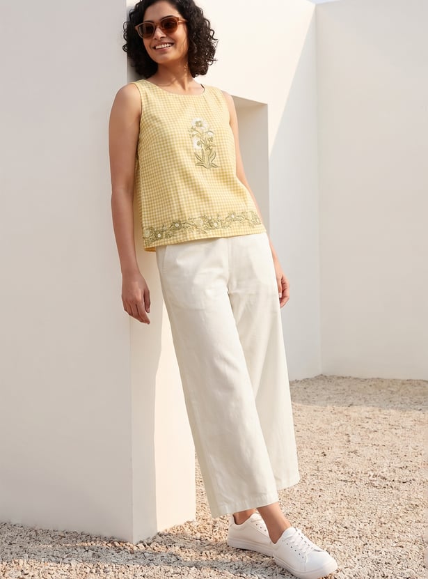 COLOUR ME Solid Straight Pants
