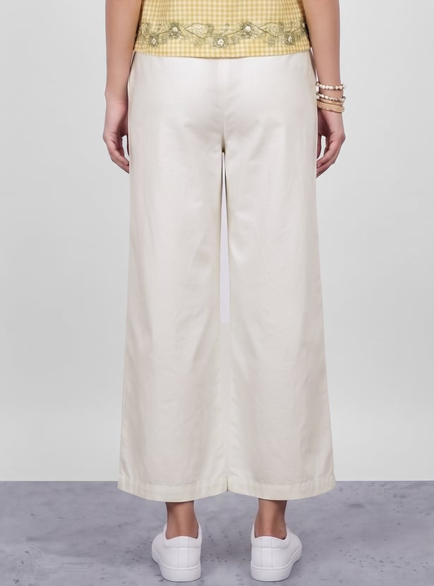 COLOUR ME Solid Straight Pants