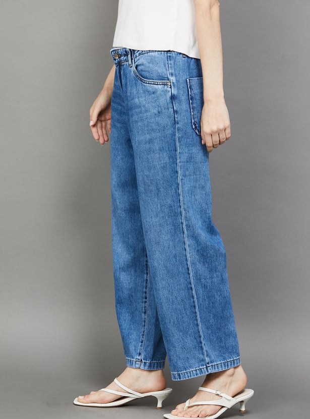 KRAUS Solid Wide Leg Jeans