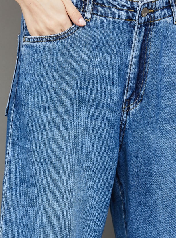 KRAUS Solid Wide Leg Jeans