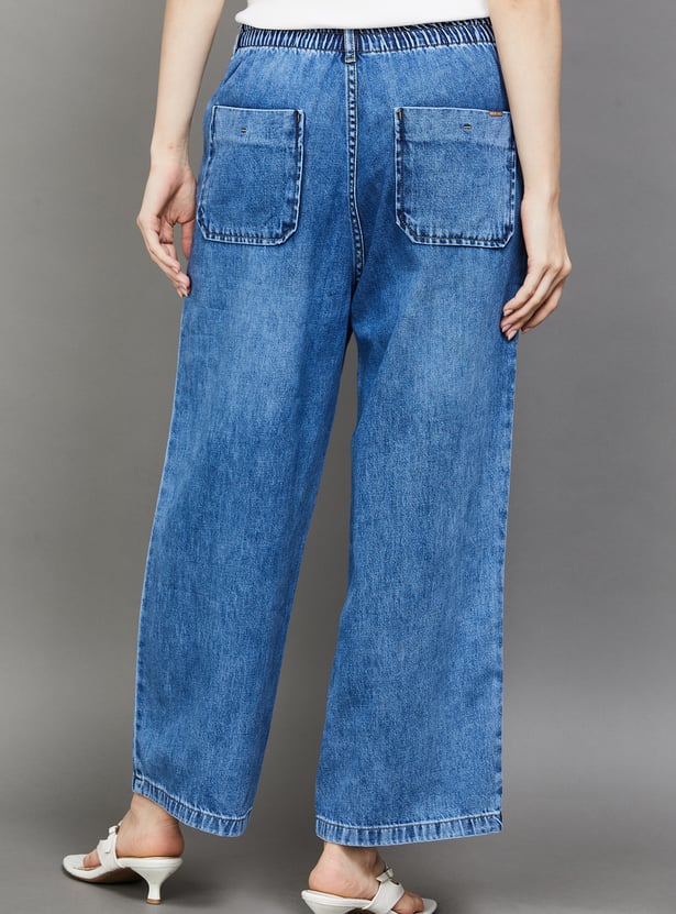 KRAUS Solid Wide Leg Jeans