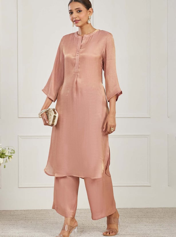 BIBA Solid Palazzo Kurta Set