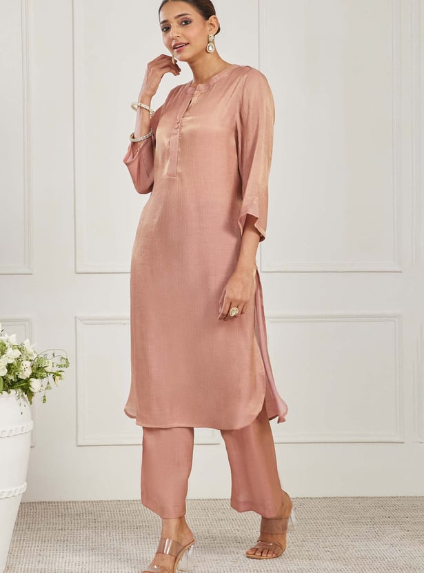 BIBA Solid Palazzo Kurta Set