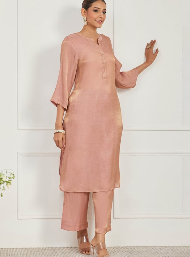 BIBA Solid Palazzo Kurta Set