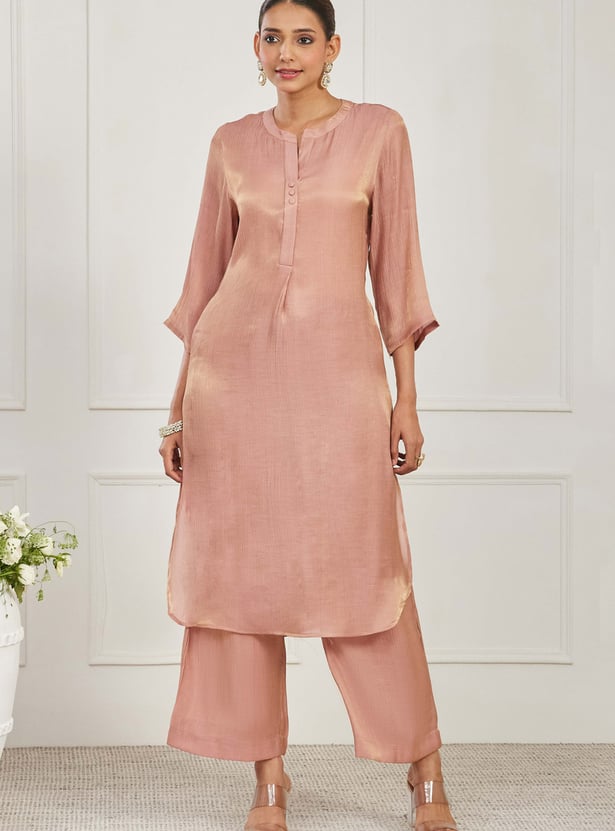 BIBA Solid Palazzo Kurta Set