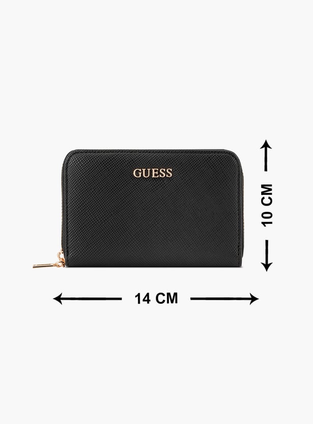 GUESS Solid Zip-Around Wallet