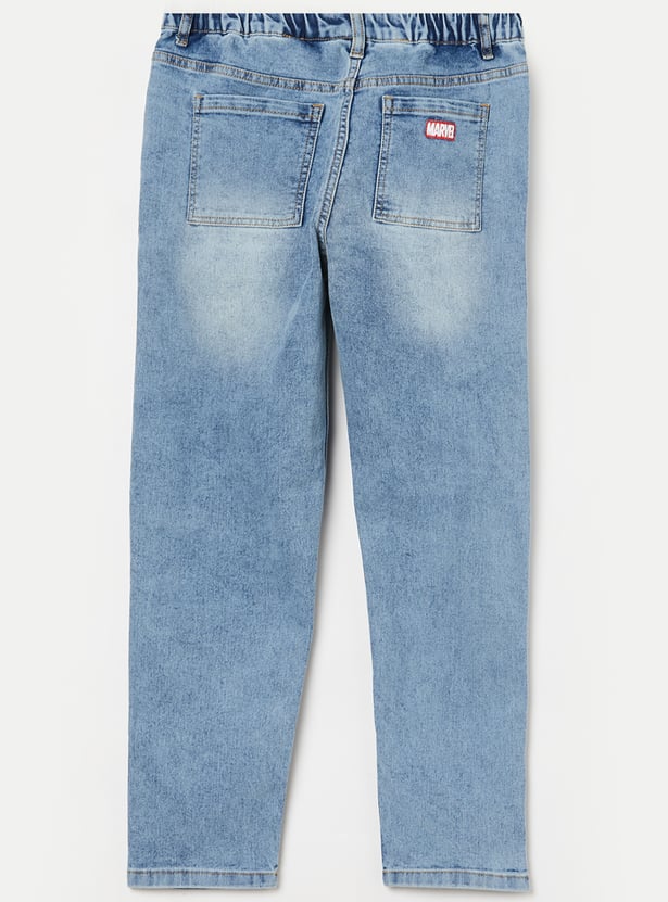 KIDSVILLE Boys Captain America Appliqued Jeans
