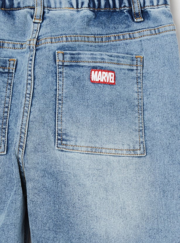 KIDSVILLE Boys Captain America Appliqued Jeans