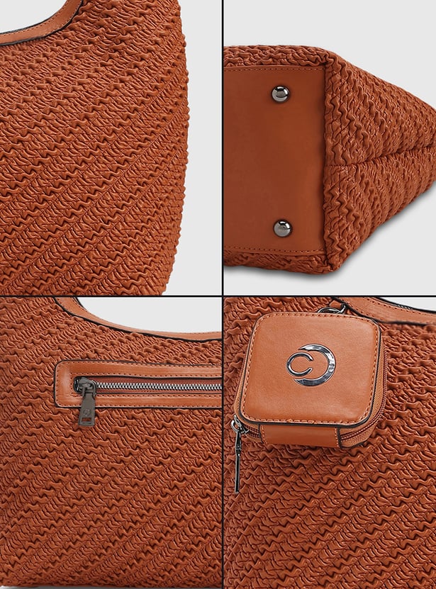 CAPRESE Textured Shoulder Bag with Pouch