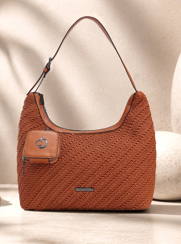 CAPRESE Textured Shoulder Bag with Pouch