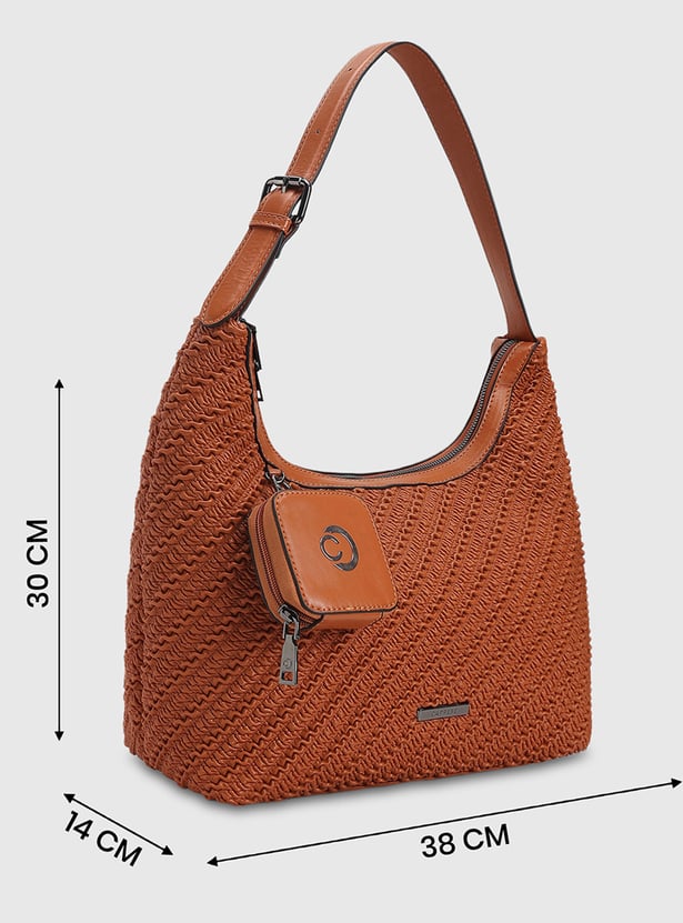 CAPRESE Textured Shoulder Bag with Pouch