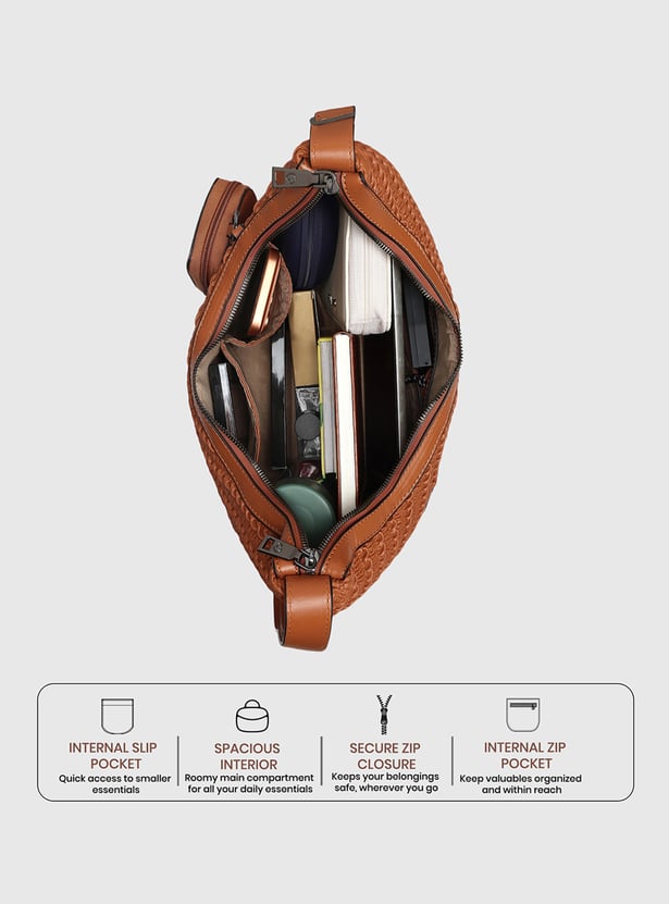 CAPRESE Textured Shoulder Bag with Pouch