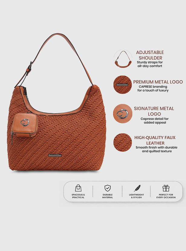 CAPRESE Textured Shoulder Bag with Pouch