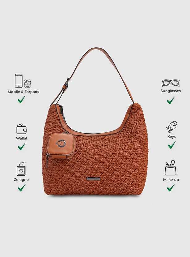 CAPRESE Textured Shoulder Bag with Pouch