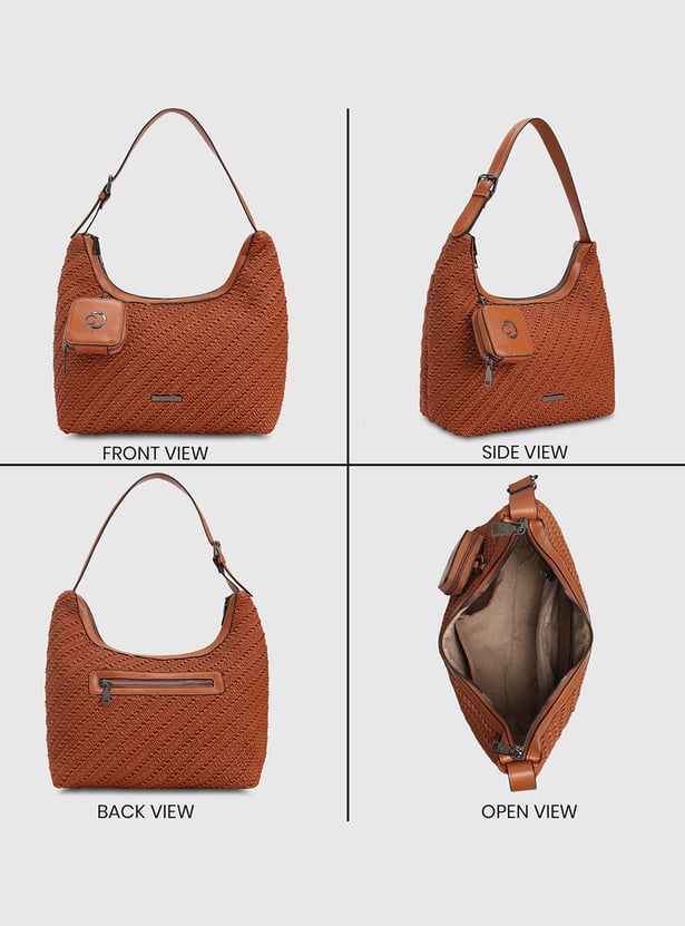 CAPRESE Textured Shoulder Bag with Pouch