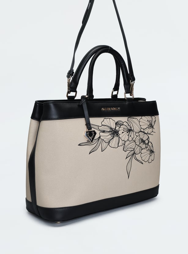 ALLEN SOLLY Floral Print Laptop Bag