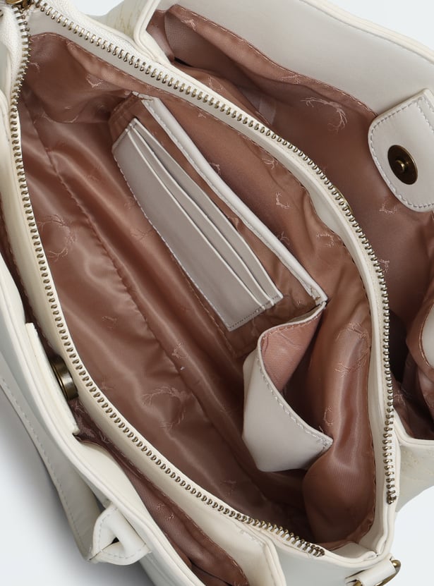 ALLEN SOLLY Embossed Handheld Bag