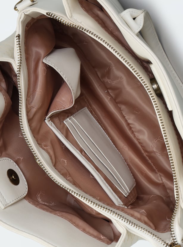 ALLEN SOLLY Embossed Handheld Bag