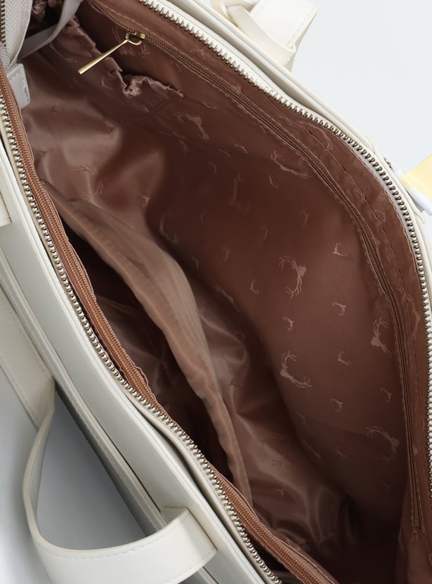 ALLEN SOLLY Embossed Laptop Bag