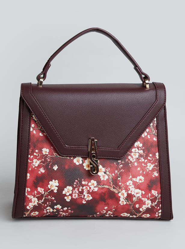 ALLEN SOLLY Floral Print Handheld Bag