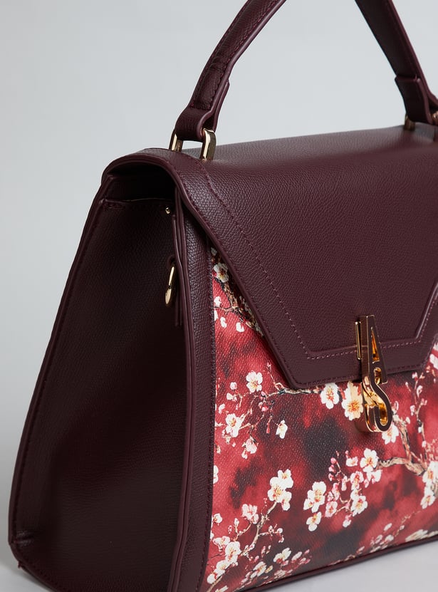 ALLEN SOLLY Floral Print Handheld Bag