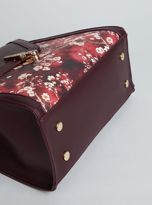 ALLEN SOLLY Floral Print Handheld Bag