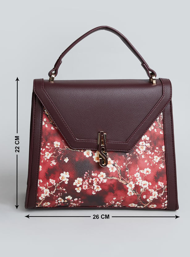 ALLEN SOLLY Floral Print Handheld Bag