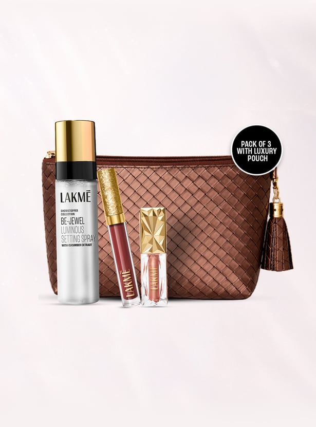 LAKME Be-Jewel Festive Trio Make-Up Kit with Travel Pouch