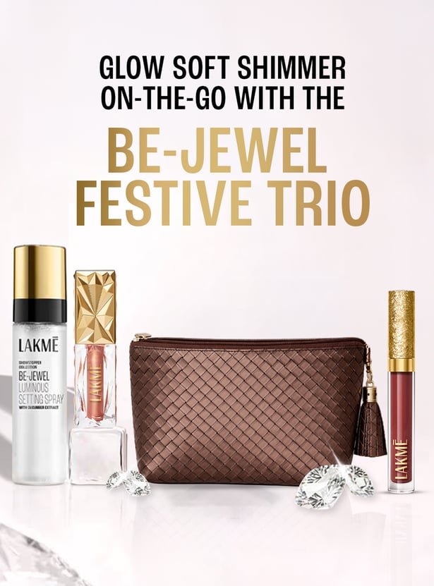 LAKME Be-Jewel Festive Trio Make-Up Kit with Travel Pouch