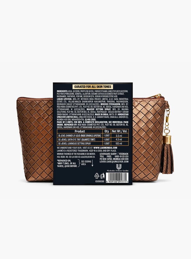 LAKME Be-Jewel Festive Trio Make-Up Kit with Travel Pouch