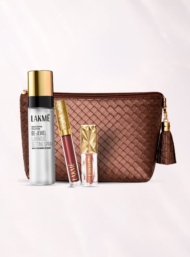 LAKME Be-Jewel Festive Trio Make-Up Kit with Travel Pouch