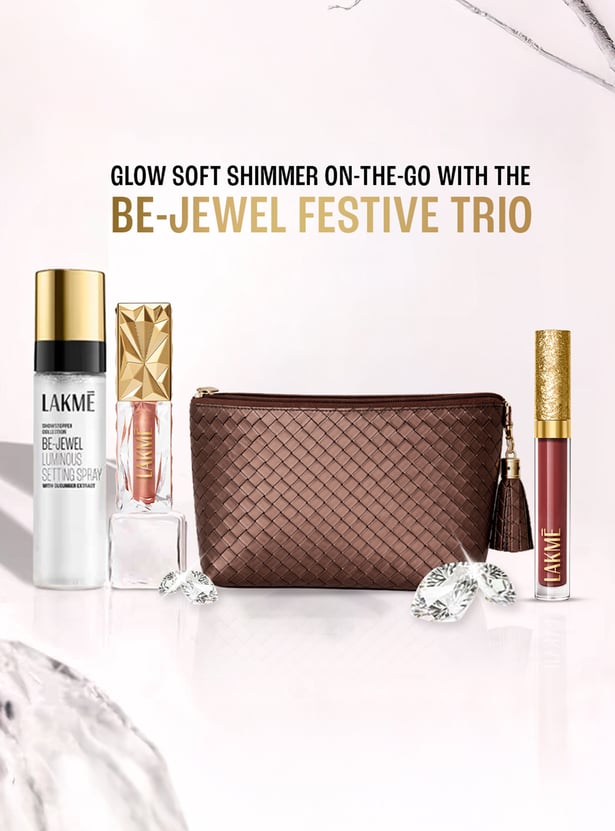 LAKME BeJewel Festive Trio Make Up Kit with Travel Pouch