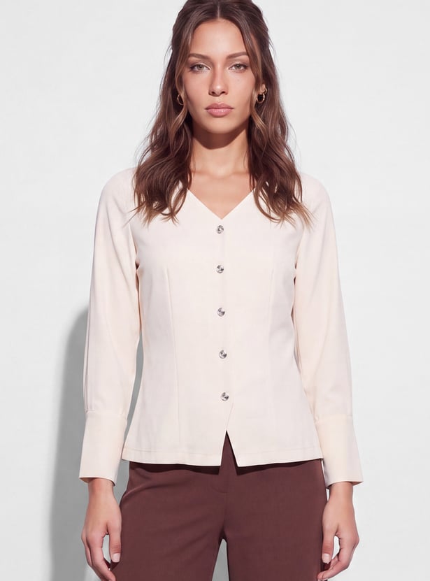 CODE CLASSIC Solid Buttoned Top