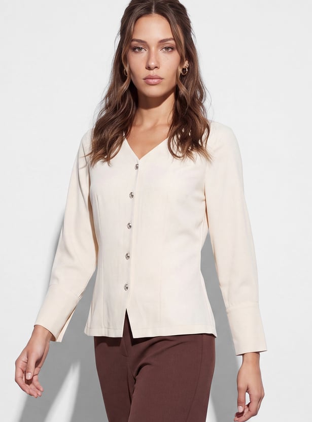 CODE CLASSIC Solid Buttoned Top