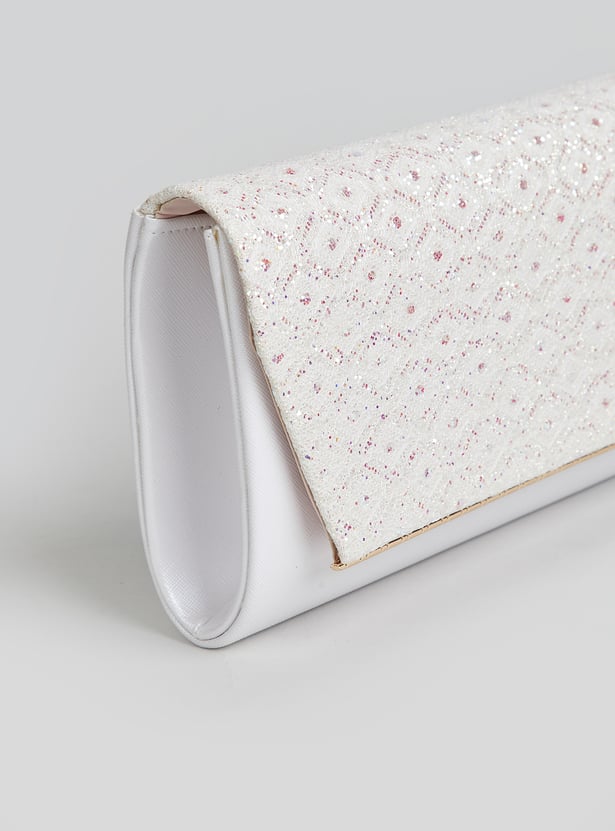 CODE Embellished Foldover Clutch