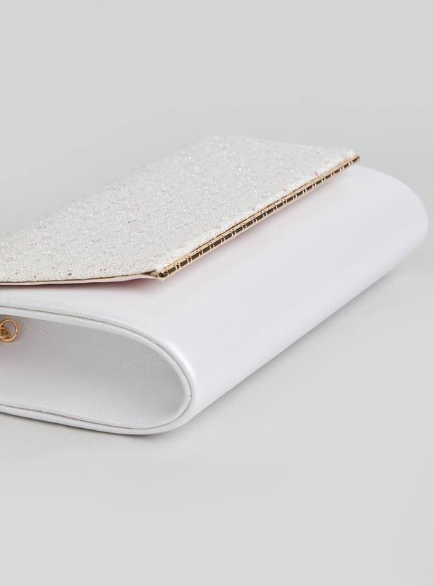 CODE Embellished Foldover Clutch