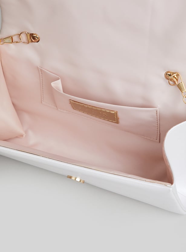 CODE Embellished Foldover Clutch