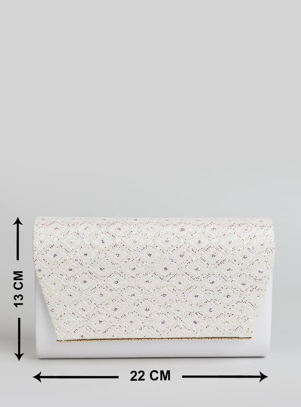 CODE Embellished Foldover Clutch