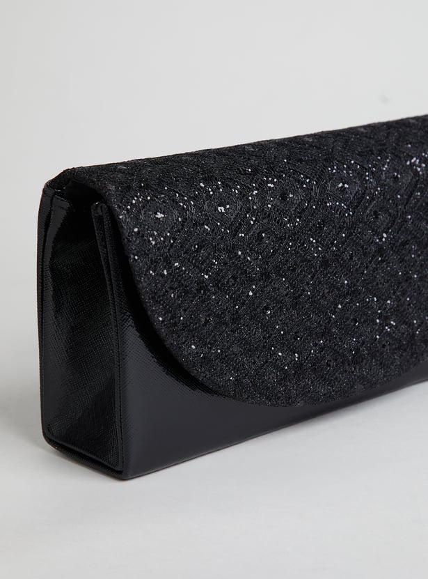 CODE Embellished Foldover Clutch with Sling