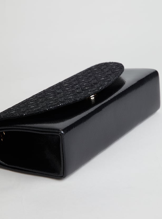 CODE Embellished Foldover Clutch with Sling