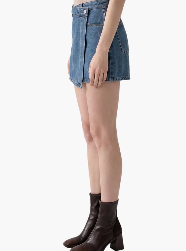 VERO MODA Solid Wrap-Style Skort